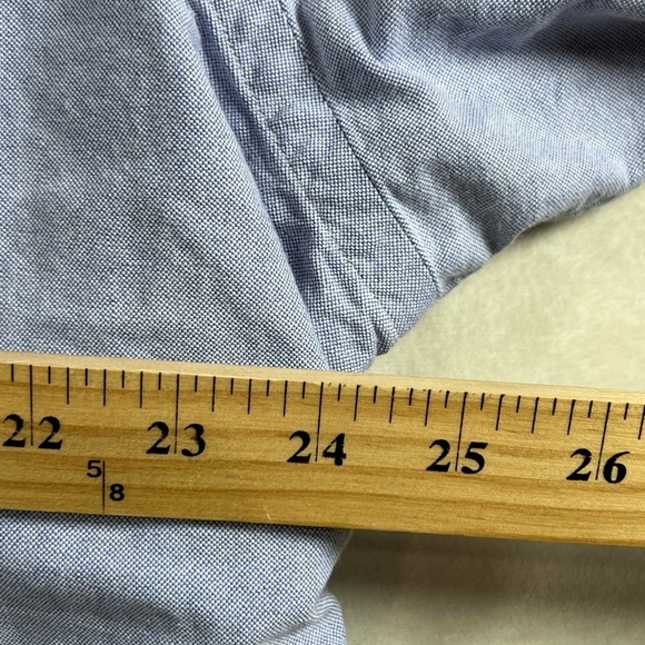 Polo Ralph Lauren 16.5-34 Classic Navy Button Front Blue Oxford Front Logo Shirt - Picture 7 of 9